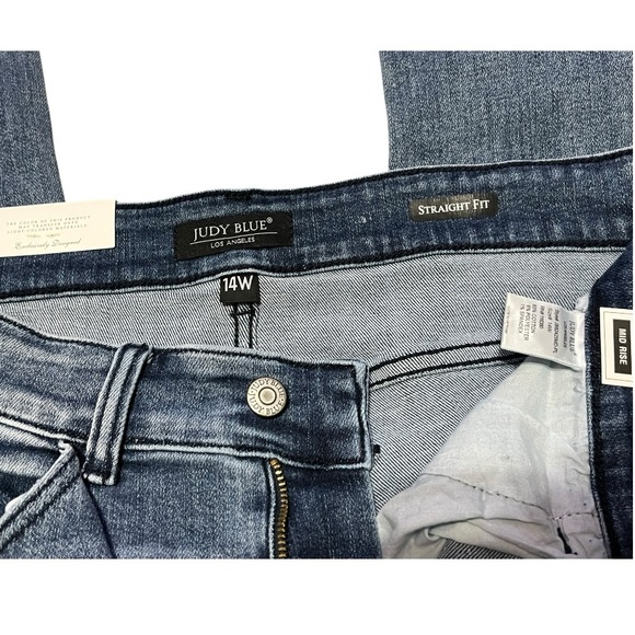 Judy Blue Susie Distressed Straight Mid-Rise Jeans Plus Size 14W NWT - Picture 9 of 16